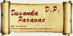Dušanka Paravac vizit kartica